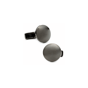 Engravable Gunmetal Round Cufflinks