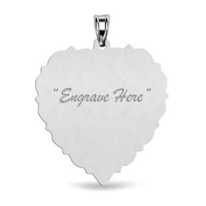 Engravable Sterling Silver Scalloped Heart Pendant or Charm