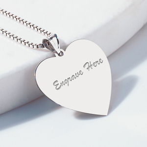 Engraved Heart Pendant Charm