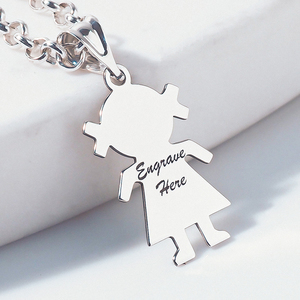 Engravable Girl Pendant or Charm