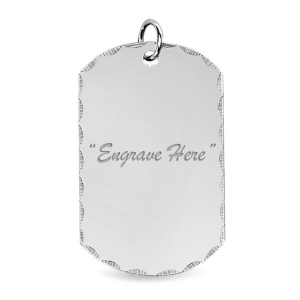 Diamond Cut Engraved Dog Tag Pendant