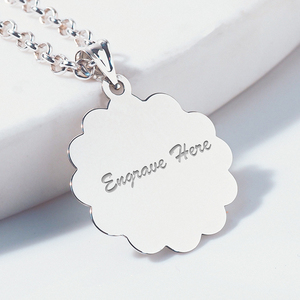 Engravable Round Beveled Charm or Pendant