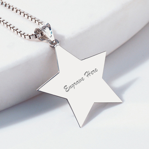 Engravable Star Shape Pendant or Charm