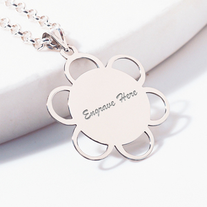 Engravable Flower Charm or Pendant