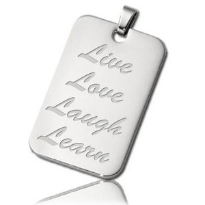 Engravable Stainless Steel Rectangular Dog Tag