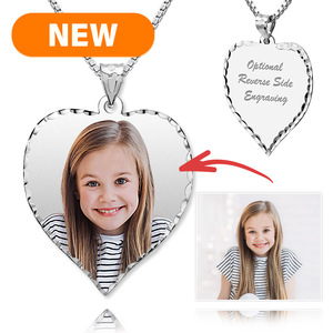 Interactive Photo Engraved Heart Pendant Builder