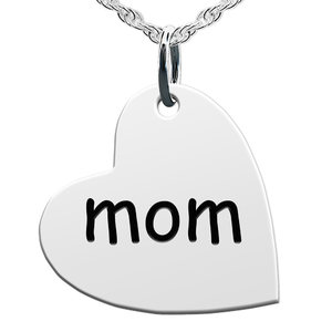 Mom Sideways Heart Shaped Charm