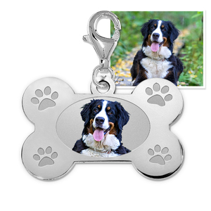 Dog Bone Photo Charm For Bracelet