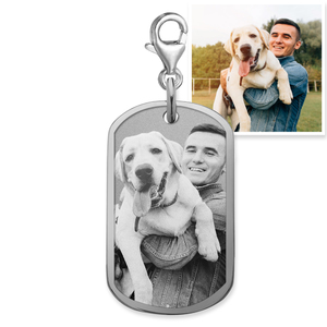 Petite Dog Tag Charm For Bracelet