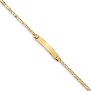 Custom Engraved 14k Gold Women s Curb Link ID Bracelet