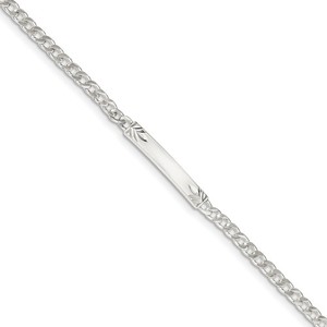 Custom Engraved Sterling Silver Women s Curb Link ID Bracelet