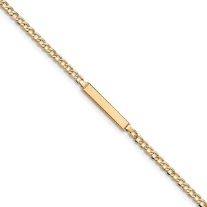 Custom Engraved 14k Gold Children s Cuban Link ID Bracelet