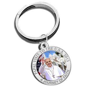 Pope Francis   Papal Visit Washington D C  2015 Color Religious Engravable Keychain