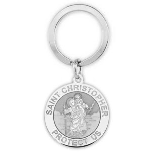 Saint Christopher Religious Engravable Keychain