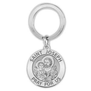 Saint Joseph Religious Engravable Keychain